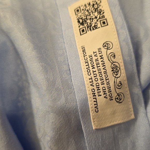 Robert Graham Button Down Shirt Light Blue  Long Sleeve Formal Shirt M - Picture 12 of 13